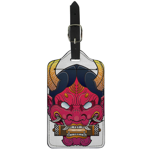 Japanese Demon Mask Print Luggage Tag