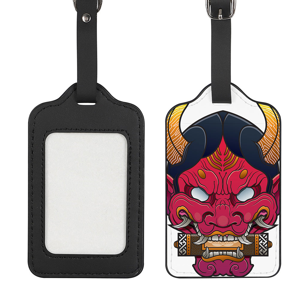 Japanese Demon Mask Print Luggage Tag