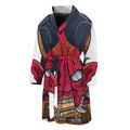 Japanese Demon Mask Print Men's Bathrobe