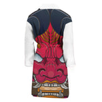 Japanese Demon Mask Print Men's Bathrobe