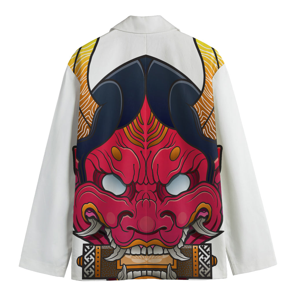 Japanese Demon Mask Print Men's Blazer