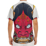 Japanese Demon Mask Print Men's Deep V-Neck Shirt