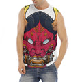 Japanese Demon Mask Print Men's Fitness Tank Top