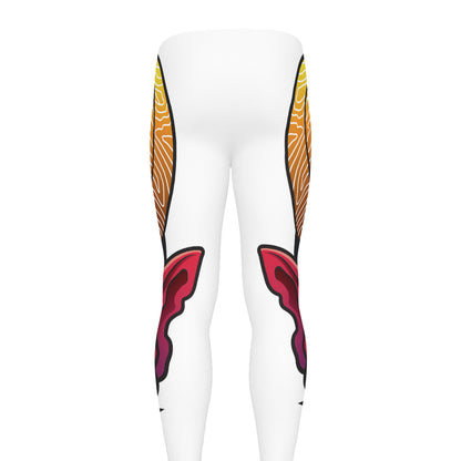 Japanese Demon Mask Print Men's leggings