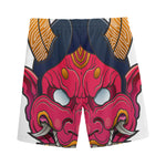 Japanese Demon Mask Print Men's Sports Shorts