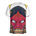 Japanese Demon Mask Print Men's Athletic T-Shirt
