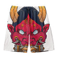Japanese Demon Mask Print Men's Swim Trunks
