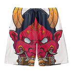 Japanese Demon Mask Print Men's Swim Trunks