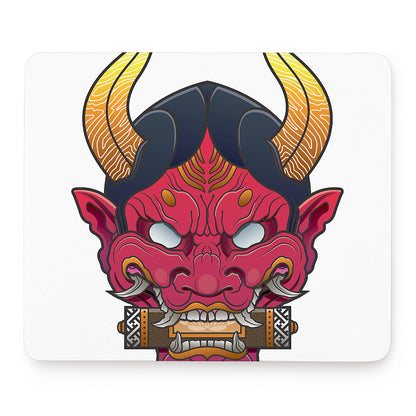 Japanese Demon Mask Print Mouse Pad