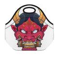 Japanese Demon Mask Print Neoprene Lunch Bag