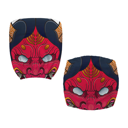 Japanese Demon Mask Print Office Chair Cover