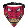Japanese Demon Mask Print Over The Collar Dog Bandana