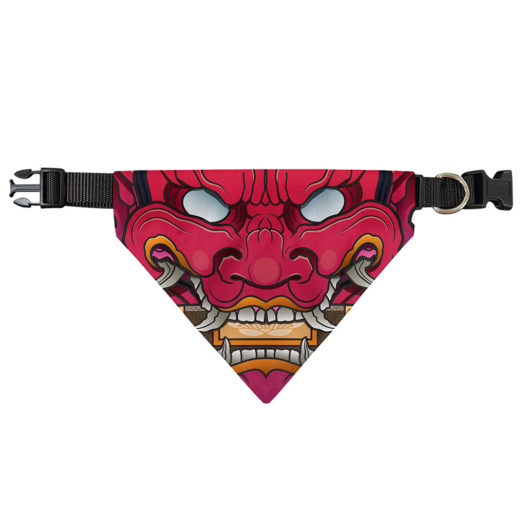 Japanese Demon Mask Print Over The Collar Dog Bandana