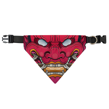 Japanese Demon Mask Print Over The Collar Dog Bandana