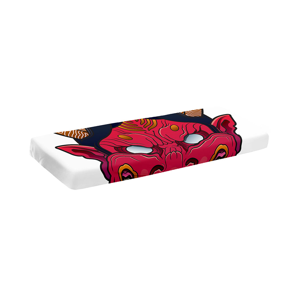 Japanese Demon Mask Print Piano Keyboard Cover