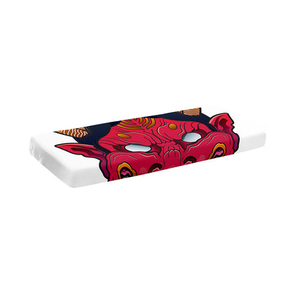 Japanese Demon Mask Print Piano Keyboard Cover
