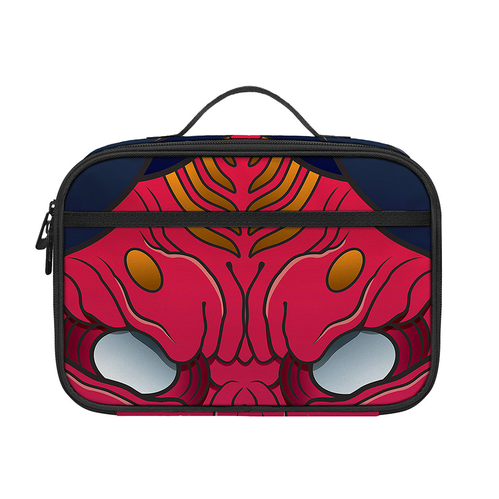 Japanese Demon Mask Print Portable Lunch Bag
