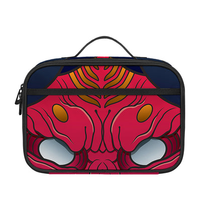 Japanese Demon Mask Print Portable Lunch Bag