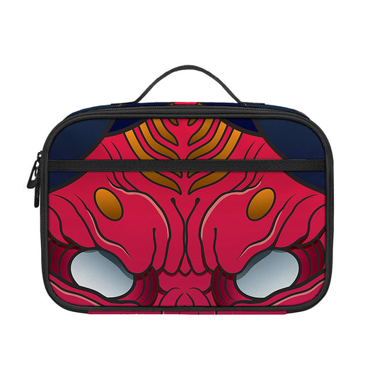 Japanese Demon Mask Print Portable Lunch Bag