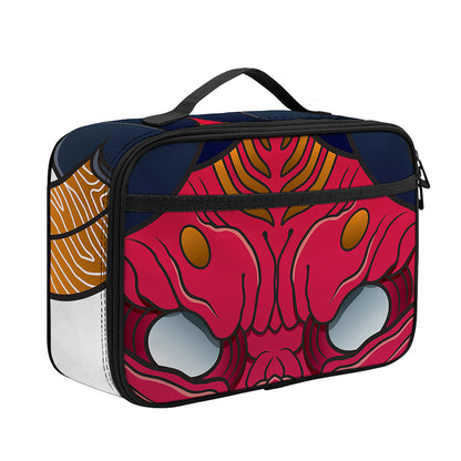 Japanese Demon Mask Print Portable Lunch Bag