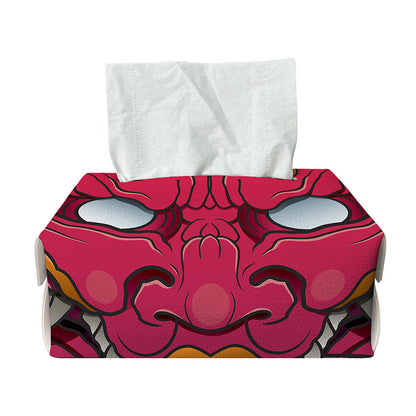 Japanese Demon Mask Print Rectangle Tissue Box Cover