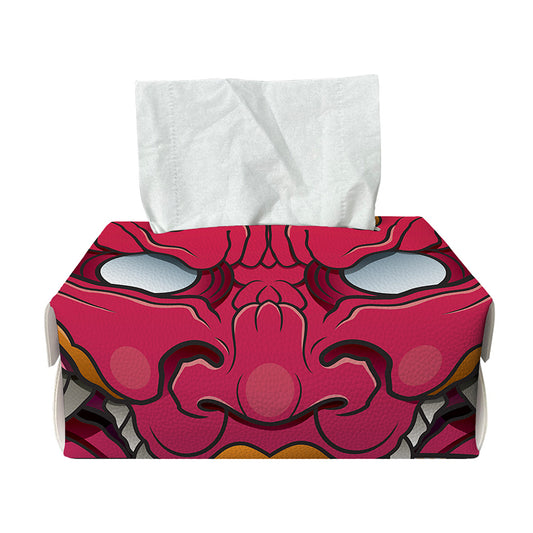 Japanese Demon Mask Print Rectangle Tissue Box Cover