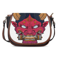 Japanese Demon Mask Print Saddle Bag