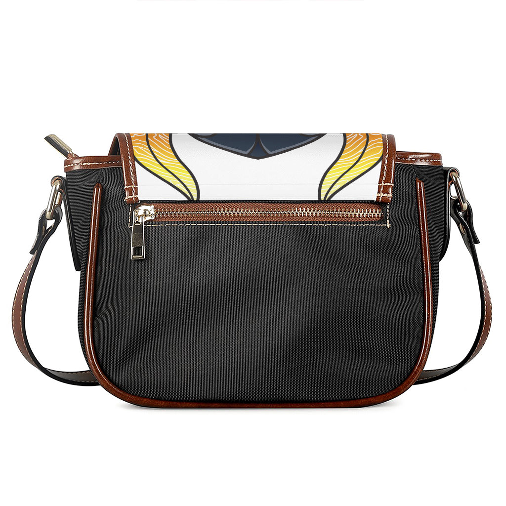 Japanese Demon Mask Print Saddle Bag