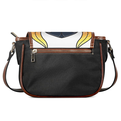 Japanese Demon Mask Print Saddle Bag