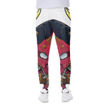Japanese Demon Mask Print Scuba Joggers
