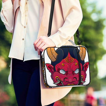 Japanese Demon Mask Print Shoulder Strap Bible Bag
