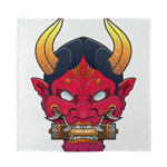 Japanese Demon Mask Print Silk Bandana