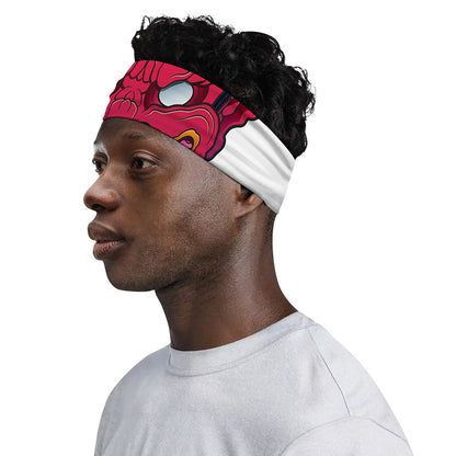 Japanese Demon Mask Print Sports Headband