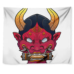 Japanese Demon Mask Print Tapestry