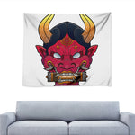 Japanese Demon Mask Print Tapestry