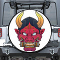 Japanese Demon Mask Print Tire Cover