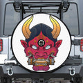 Japanese Demon Mask Print Tire Cover With Camera Hole