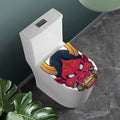 Japanese Demon Mask Print Toilet Lid Cover