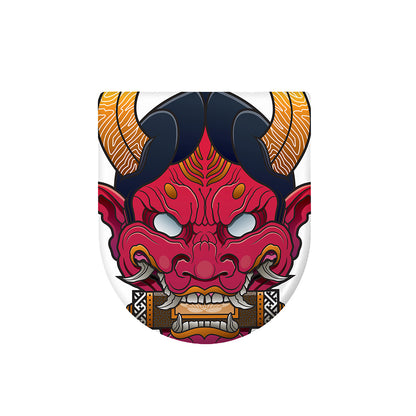 Japanese Demon Mask Print Toilet Lid Cover