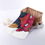 Japanese Demon Mask Print Towel