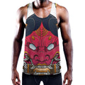 Japanese Demon Mask Print Men's Workout Tank Top