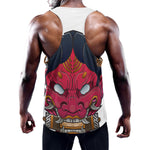Japanese Demon Mask Print Training Tank Top