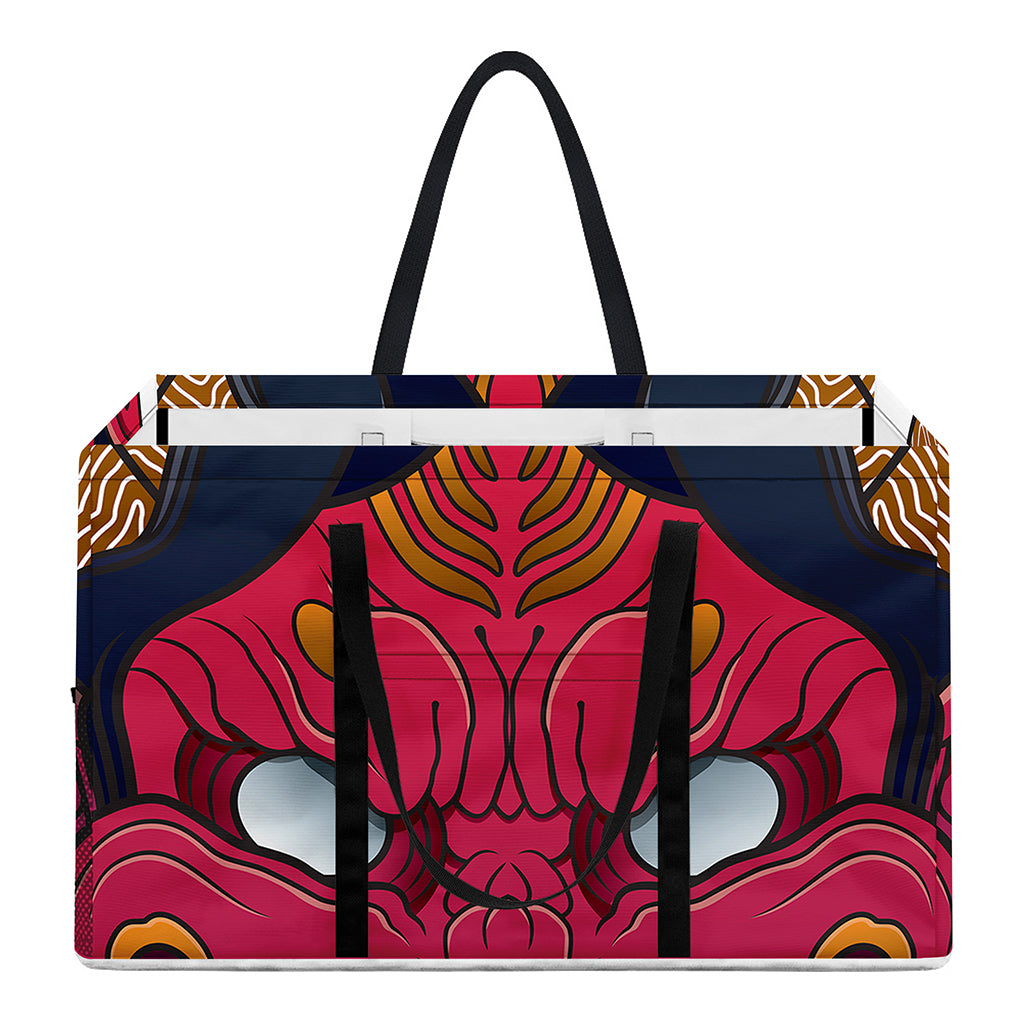 Japanese Demon Mask Print Utility Tote Bag