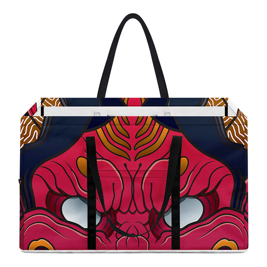 Japanese Demon Mask Print Utility Tote Bag