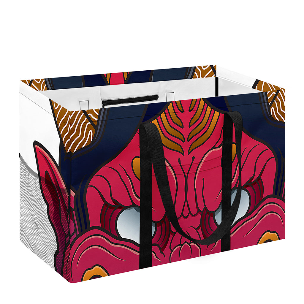 Japanese Demon Mask Print Utility Tote Bag
