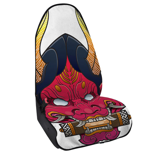 Japanese Demon Mask Print Waterproof Car Seat Cover