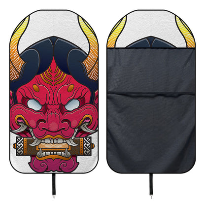 Japanese Demon Mask Print Waterproof Car Seat Cover