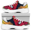 Japanese Demon Mask Print White Chunky Shoes