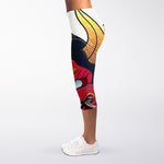 Japanese Demon Mask Print Women's Capri Leggings