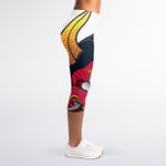 Japanese Demon Mask Print Women's Capri Leggings